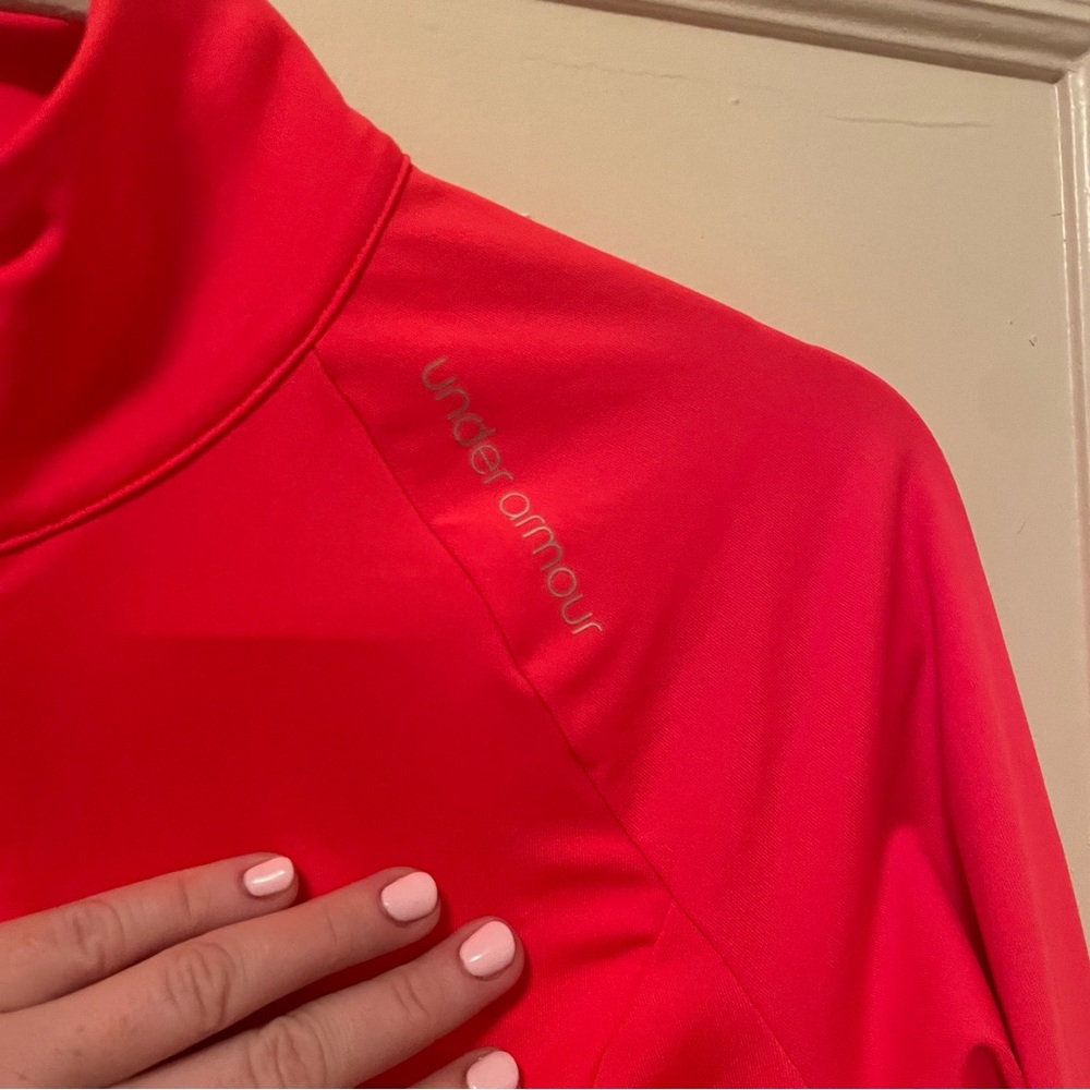 Under Armour Women's UA Meridian Jacket - bright coral orange - size Medium - Picture 2 of 11